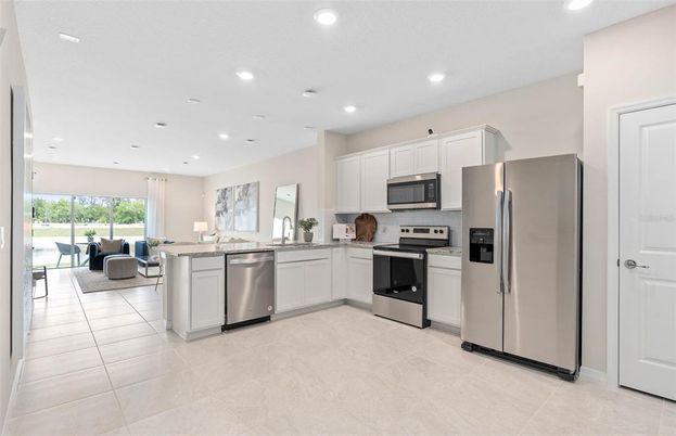 Dining room, Interior, Kitchen, Living room, Recessed Lighting, Stainless Steel Appliances