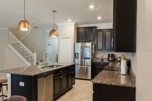 Interior, Kitchen, Pendant Lights, Recessed Lighting, Stainless Steel Appliances