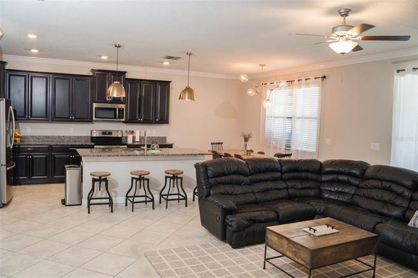 Dining room, Interior, Kitchen, Living room, Pendant Lights, Recessed Lighting