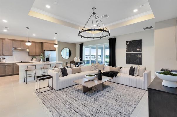 Dining room, Interior, Kitchen, Living room, Pendant Lights, Recessed Lighting, Stainless Steel Appliances