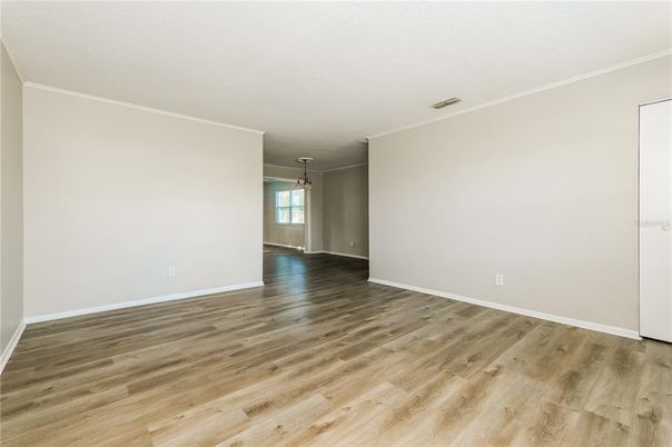 Empty room, Interior, Pendant Lights, Wood Texture Flooring