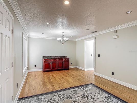 Chandelier, Interior, Recessed Lighting, Wood Texture Flooring