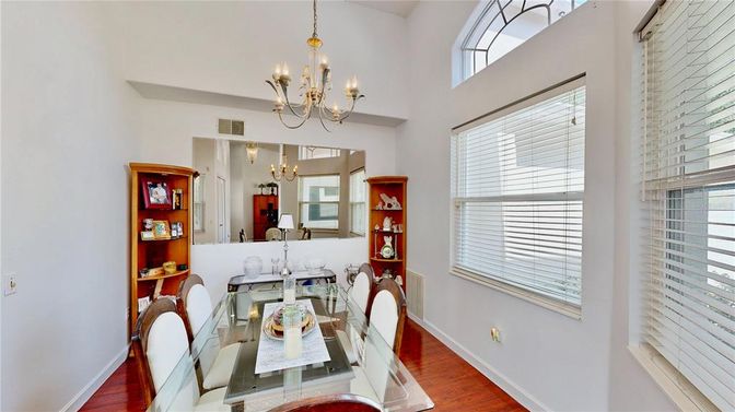 Chandelier, Dining room, Interior, Wood Texture Flooring