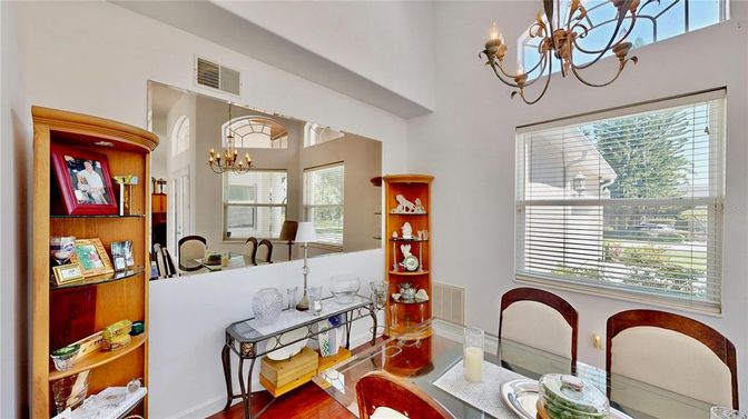 Chandelier, Dining room, Interior, Wood Texture Flooring