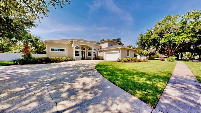 Attached, Backyard, Exterior, Facade, Mediterranean