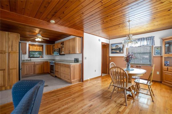 Dining room, Interior, Kitchen, Pendant Lights, Wooden Ceilings, Wood Texture Flooring