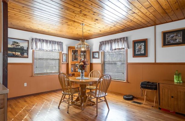 Dining room, Interior, Wooden Ceilings, Wood Texture Flooring