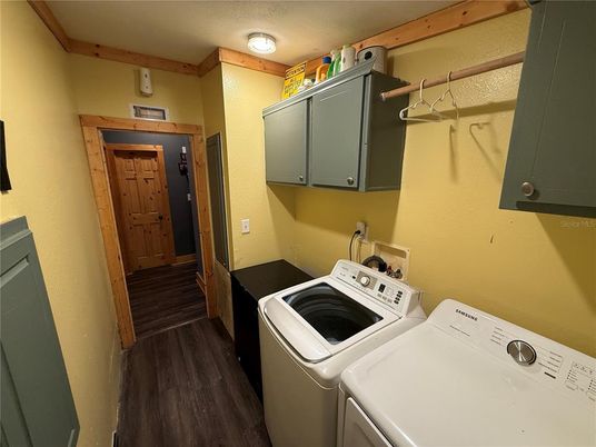 Interior, Washer, Wood Texture Flooring