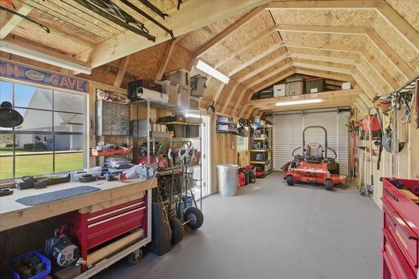 Garage, Interior, Wooden Beams, Wooden Ceilings
