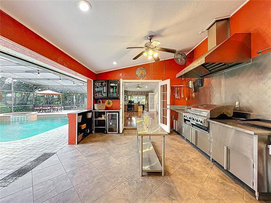 Glass Ceilings, Interior, Kitchen, Pool, Recessed Lighting, Sun Room