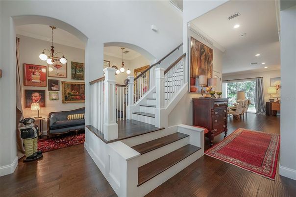 Chandelier, Interior, Pendant Lights, Recessed Lighting, Wood Texture Flooring