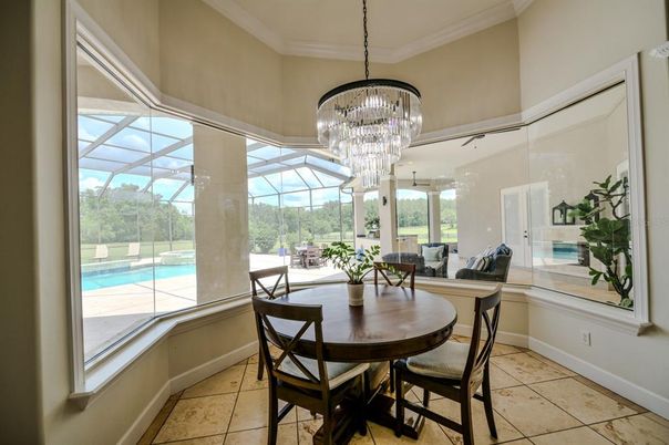 Chandelier, Dining room, Interior, Sun Room