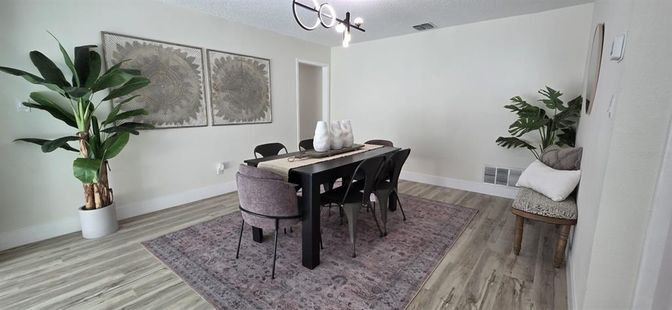 Dining room, Interior, Wood Texture Flooring
