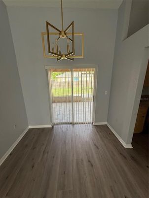 Empty room, Interior, Pendant Lights, Wood Texture Flooring