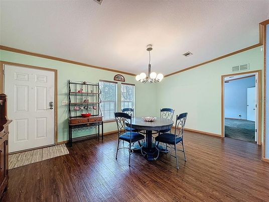 Chandelier, Dining room, Interior, Wood Texture Flooring