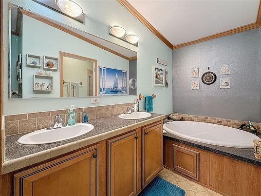 Bathroom, Dual Sink Vanities, Interior, Tile Countertops