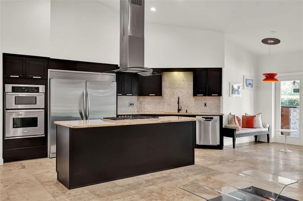 Interior, Kitchen, Pendant Lights, Recessed Lighting, Stainless Steel Appliances
