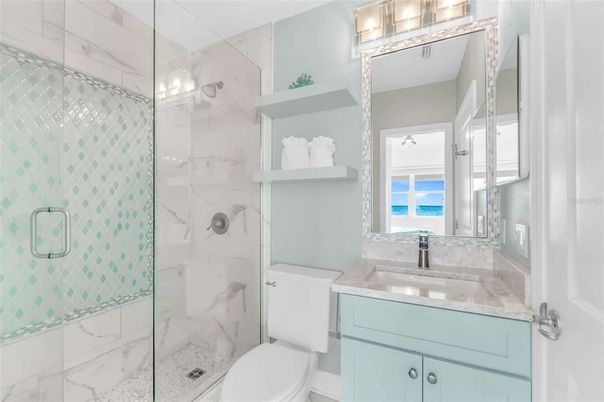 Bathroom, Glass Shower, Interior, Marble Walls