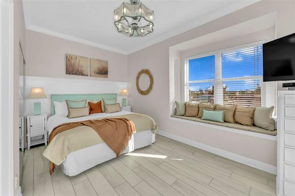 Bedroom, Chandelier, Interior, Wood Texture Flooring