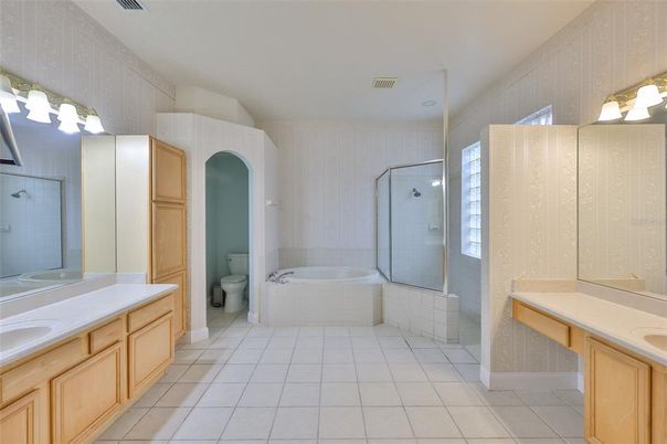Bathroom, Dual Sink Vanities, Glass Shower, Interior