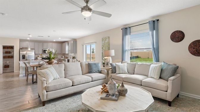 Dining room, Interior, Kitchen, Living room, Pendant Lights, Recessed Lighting, Stainless Steel Appliances, Wood Texture Flooring