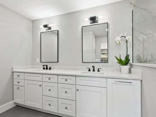 Bathroom, Dual Sink Vanities, Interior, Marble Walls