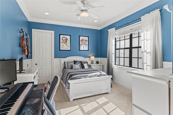Bedroom, Interior, Piano, Recessed Lighting