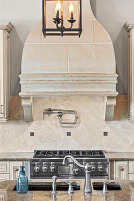 Chandelier, Interior, Kitchen, Stainless Steel Appliances