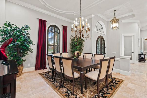 Chandelier, Dining room, Interior, Pendant Lights