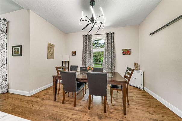Chandelier, Dining room, Interior, Wood Texture Flooring