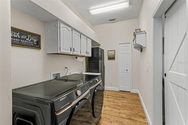 Interior, Washer, Wood Texture Flooring
