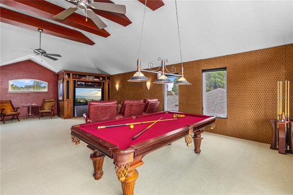 Billiard Table, Game Room, Interior, Pendant Lights