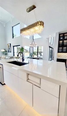 Chandelier, Interior, Kitchen, Recessed Lighting