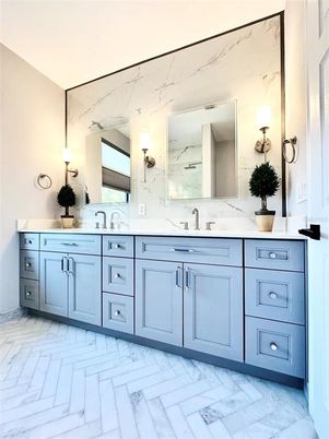 Bathroom, Dual Sink Vanities, Interior, Marble, Marble Walls