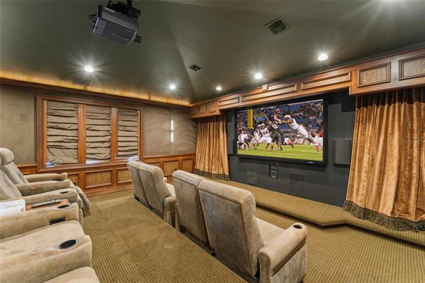 Home Theatre Room, Interior, Projection Screen, Recessed Lighting, Theatre Room