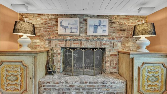 Fireplace, Interior, Stone Walls