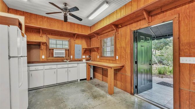 Interior, Kitchen, Wooden Walls
