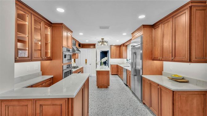 Interior, Kitchen, Recessed Lighting, Stainless Steel Appliances