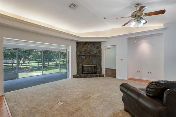 Empty room, Fireplace, Interior