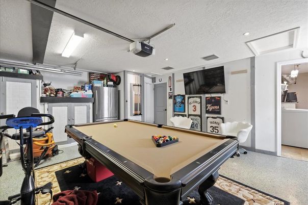 Billiard Table, Fitness Equipment, Game Room, Interior, Recessed Lighting