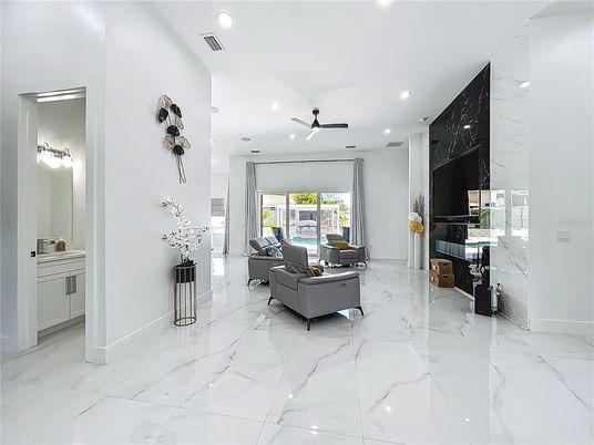 Bathroom, Interior, Living room, Marble, Marble Walls, Recessed Lighting