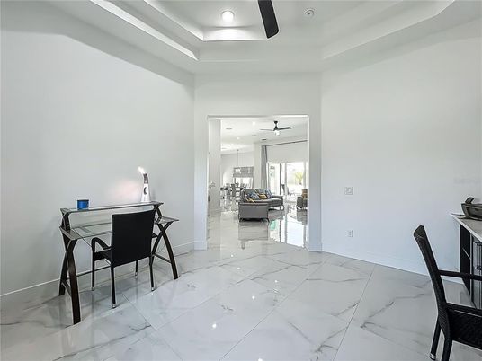 Dining room, Interior, Marble, Recessed Lighting