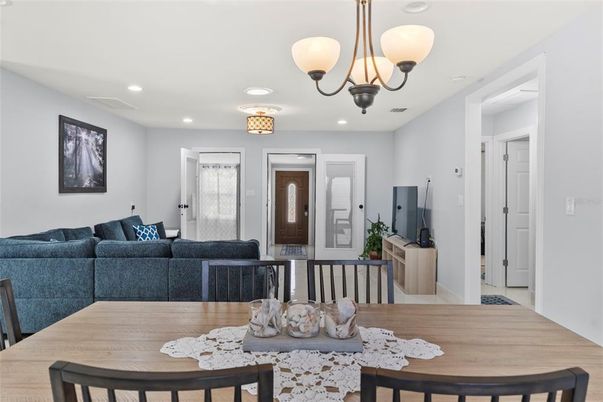 Chandelier, Dining room, Interior, Living room, Recessed Lighting