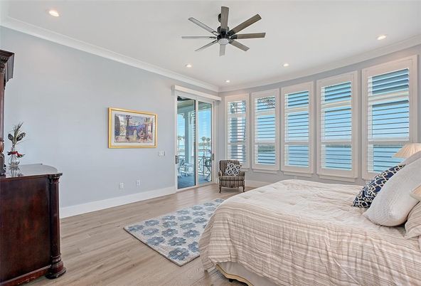 Bedroom, Interior, Recessed Lighting, Water, Wood Texture Flooring
