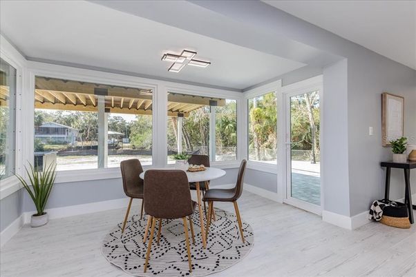 Dining room, Interior, Wood Texture Flooring