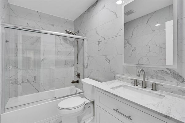 Bathroom, Glass Shower, Interior, Marble Walls