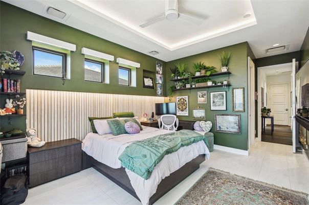 Bedroom, Interior, Recessed Lighting