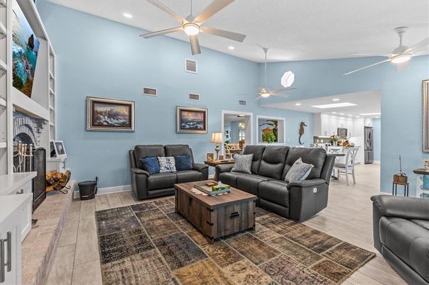 Dining room, Interior, Kitchen, Living room, Recessed Lighting