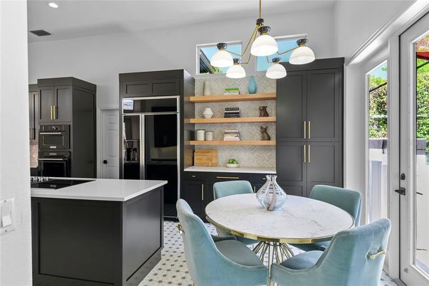 Dining room, Interior, Kitchen, Pendant Lights, Recessed Lighting