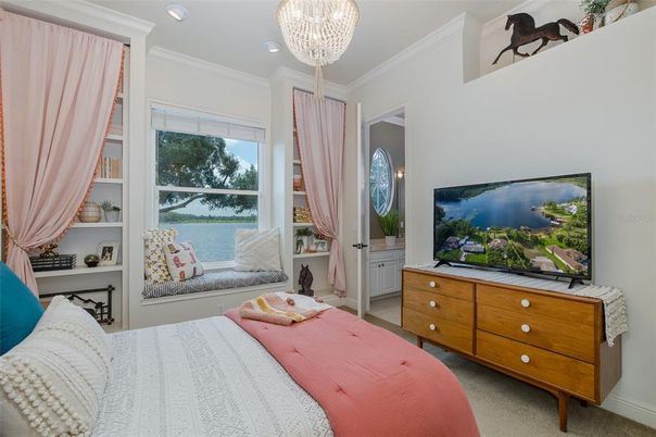 Bedroom, Chandelier, Interior, Recessed Lighting, Water